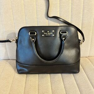 Kate Spade New York Wellesley Rachelle Leather Satchel Crossbody - Black/Pink